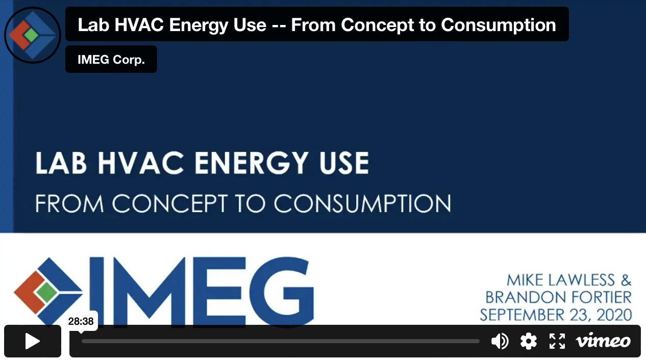 Lab HVAC Energy Use From Concept to Consumption IMEG