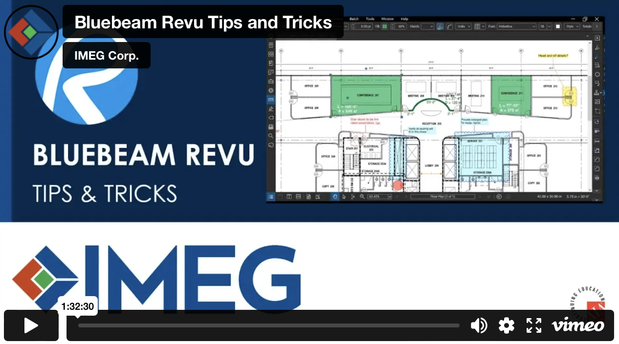 Bluebeam Revu Tips and Tricks IMEG